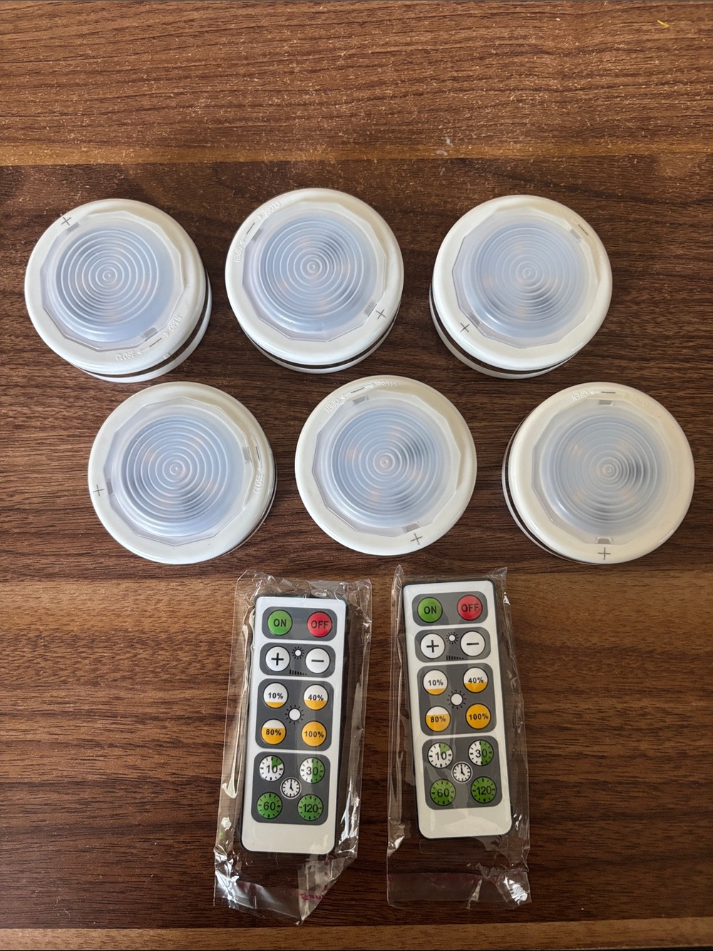 6 Pack LED Push Lights with Remote